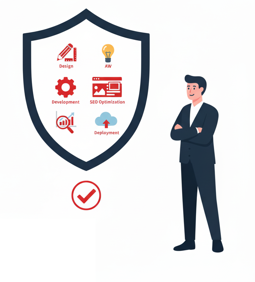 Web制作に必要なものが、すべて標準で整う安心設計